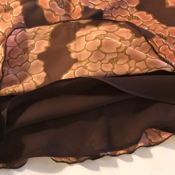 J. Crew Floral Silk Halter Top Size 6 Brown/Rose - Picture 3 of 5